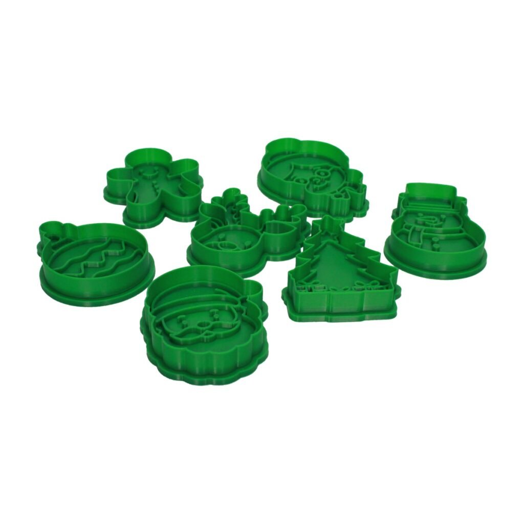 Kit 7 Cortadores Carimbo de Biscoito de Natal
