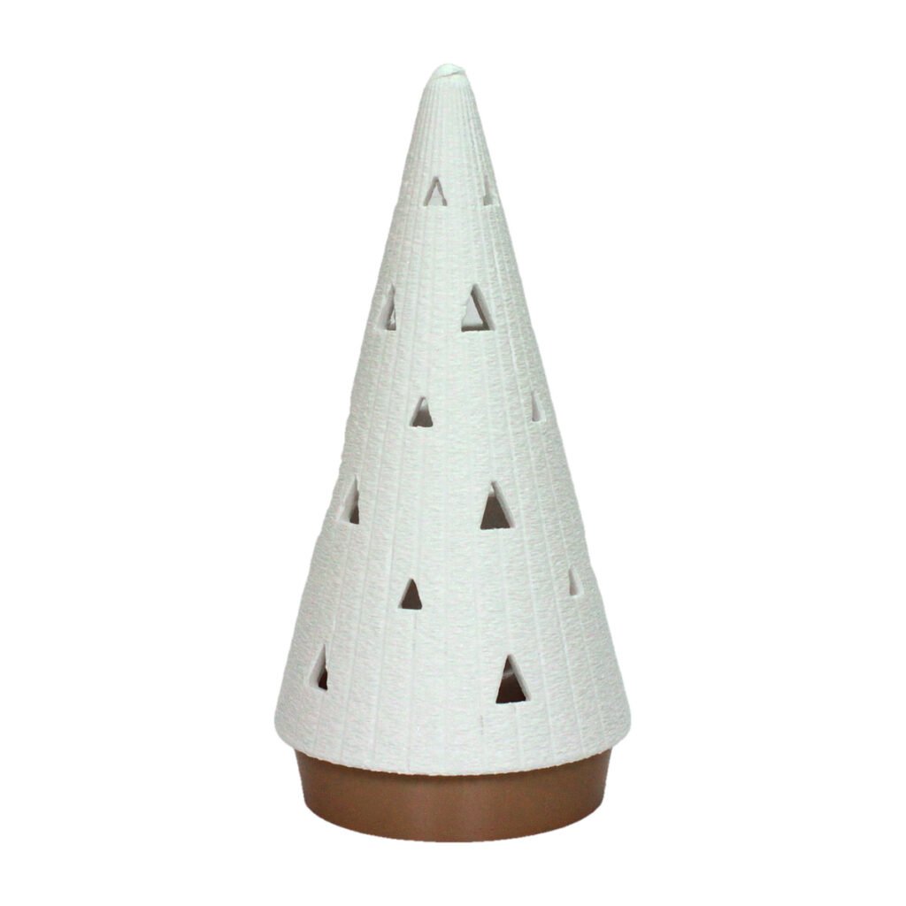 Luminária Árvore de Natal Cone com Vela LED — Branco