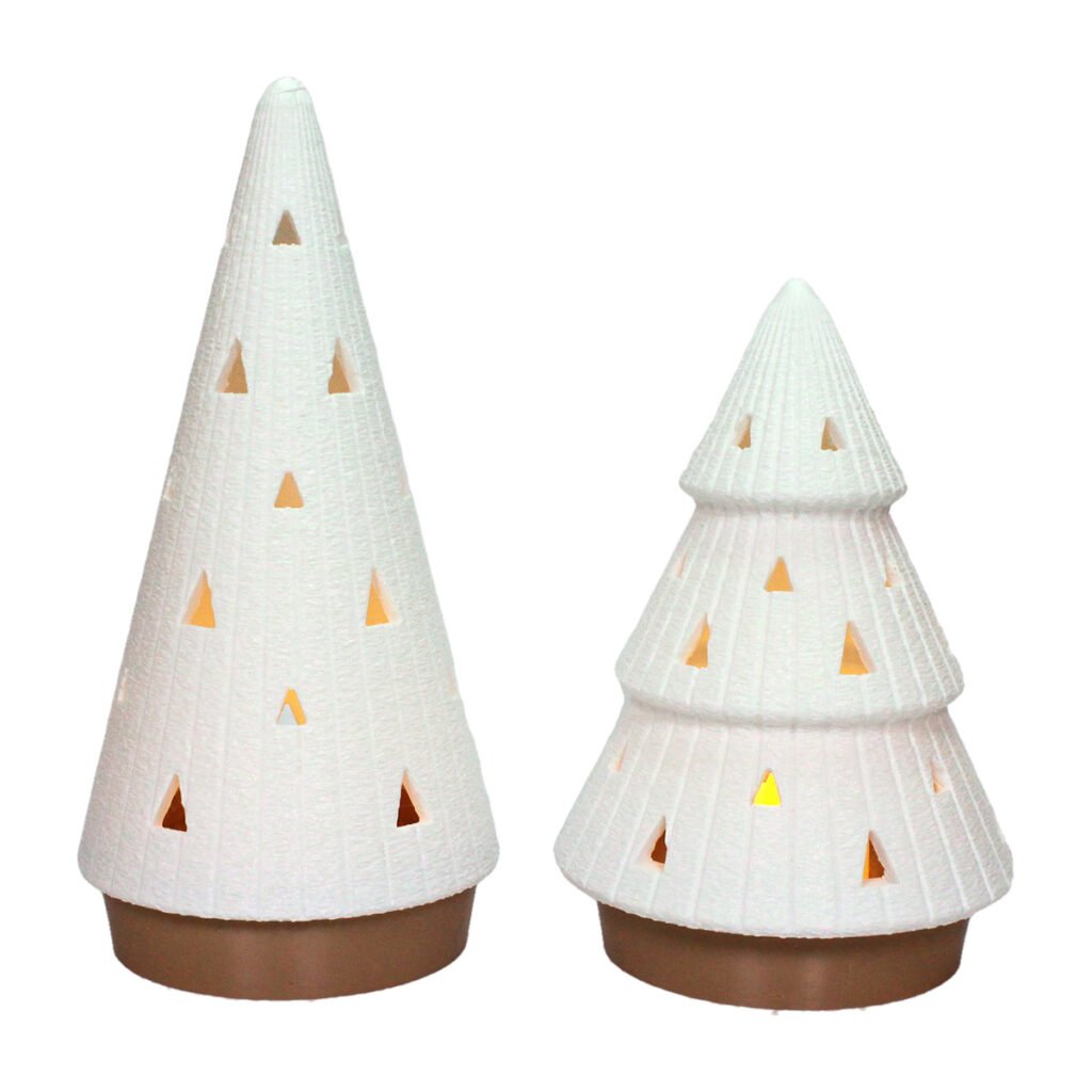Kit 2 Luminárias Árvore de Natal com Vela LED — Branco